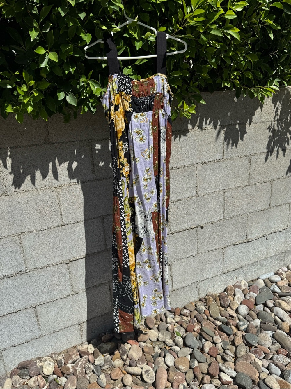 Maeve Floral Patchwork Maxi Dress in Yellow and Black - Picture 5 of 9